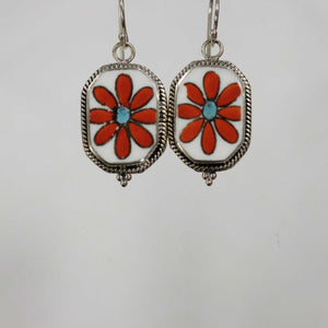 Red and Turquoise Earrings