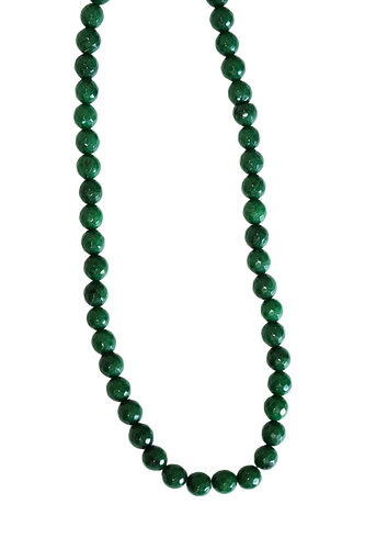 8mm Dyed Green Jade Faceted Beads