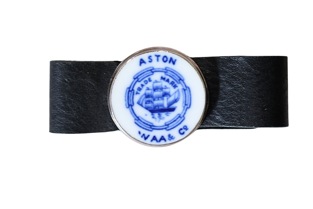 Aston Backstamp Leather Bracelet