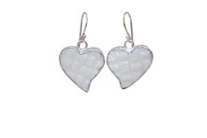 Basket Weave Heart Earrings