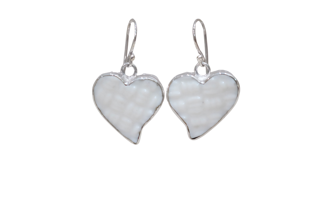 Basket Weave Heart Earrings