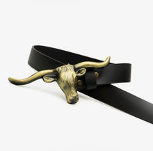 Black Longhorn Belt and Buckle