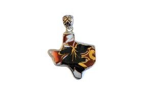 Black and Gold Texas Shape Pendant
