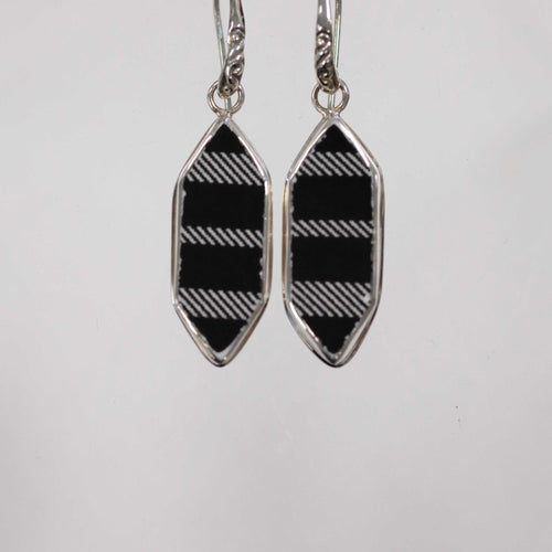 Black and White Plaid Earrings