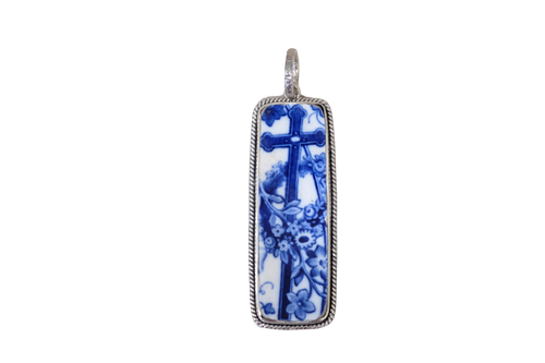 Blue Cross Rope Pendant