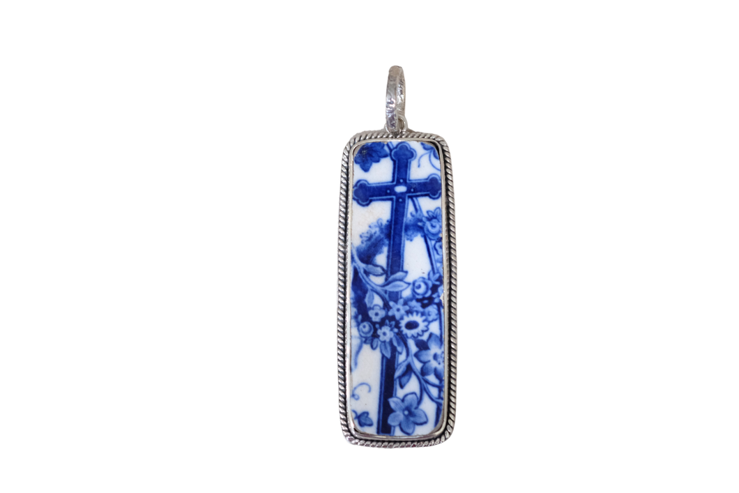 Blue Cross Rope Pendant