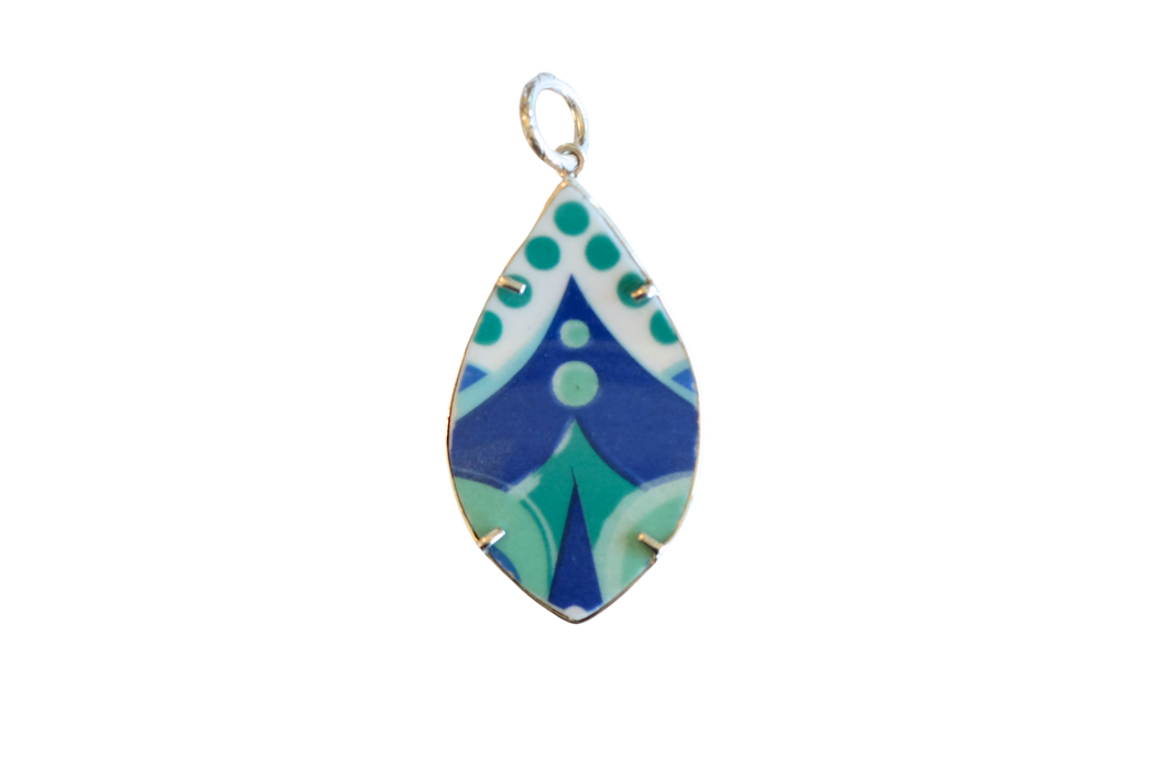 Blue Green Teardrop Pendant