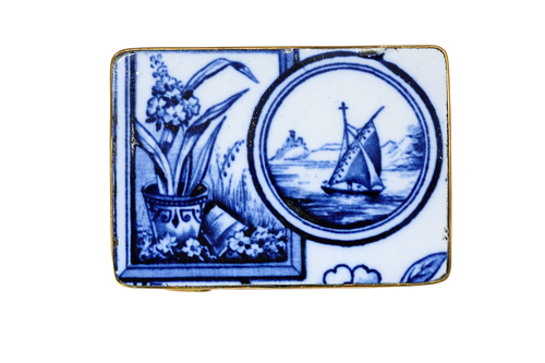 Blue and White Aesthetic Movement Belt Buckle