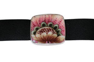Bold Floral Leather Bracelet