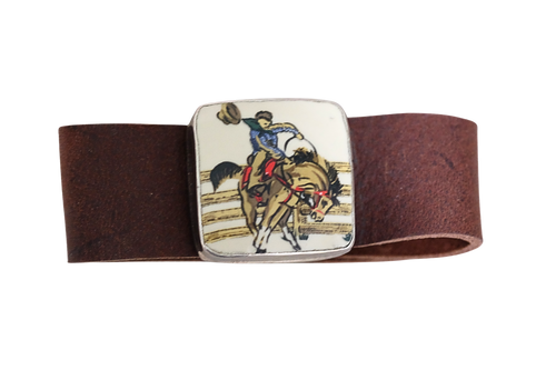Bronc Rider Leather Bracelet