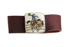 Bronc Rider Leather Bracelet