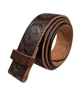 Brown Concho Snap on Belt Strap
