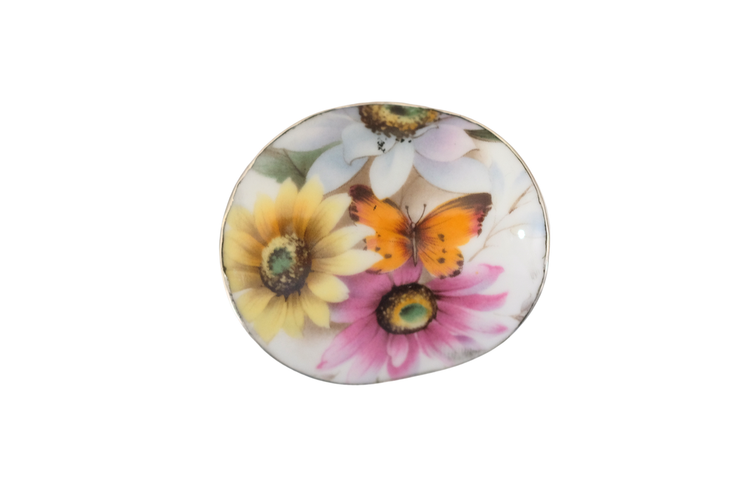 Butterfly on Flowers Pendant