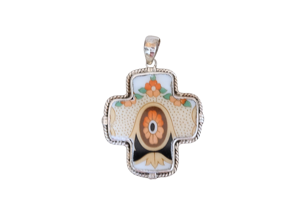Cameo-like Cross Pendant