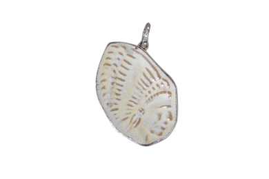 Creamy Textured Indian Chief Pendant