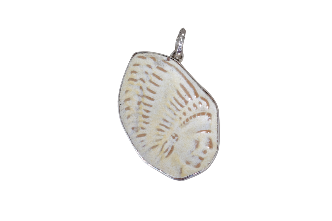Creamy Textured Indian Chief Pendant