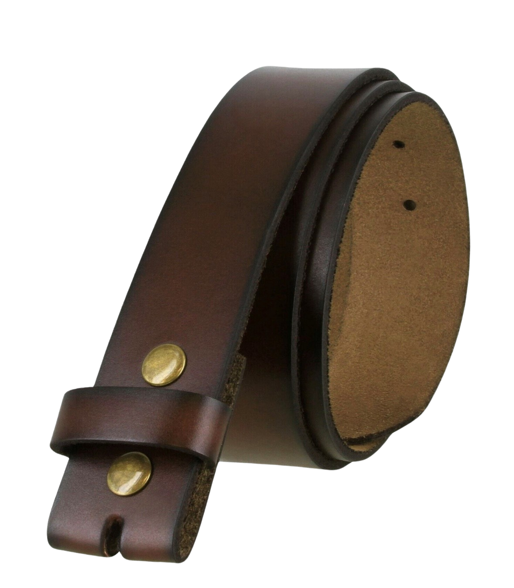 Dark Brown Leather Snap on Belt Strap