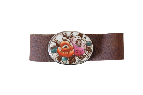 Double Roses Leather Bracelet