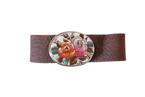 Double Roses Leather Bracelet