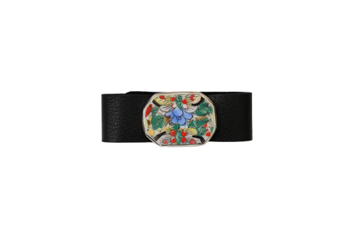 Dueling Butterflies Leather Bracelet