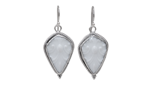 Elegant White Textured Rope Earrings