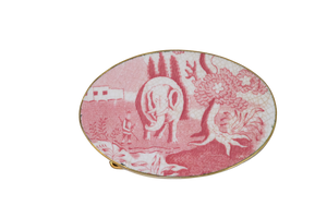 Elephant Transferware Belt Buckle