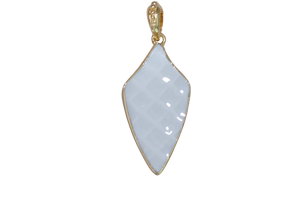Elongated White Waffle Pendant