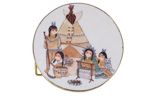 Family Tepee Belt Buckle