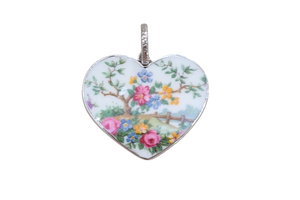 Floral Scene Heart Pendant