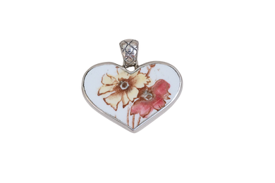 Flower Duet Heart Pendant