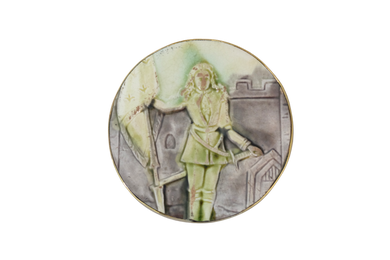 French Majolica Belt Buckle