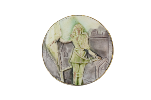 French Majolica Belt Buckle