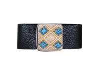 Gold and Turquoise Leather Bracelet