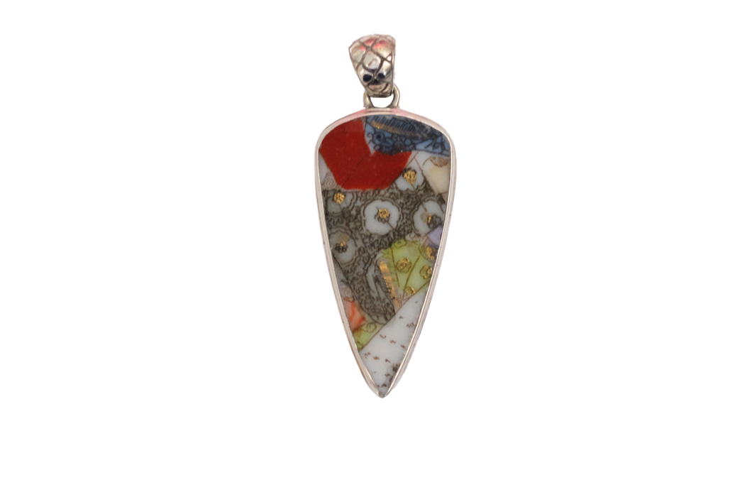 Golden Dots Triangle Pendant