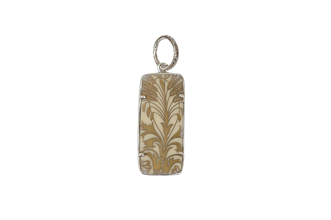 Golden Wheat Rectangle Pendant