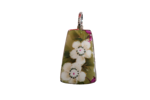 Hand Painted Double Floral Pendant