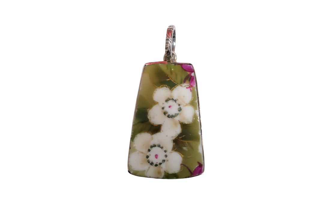 Hand Painted Double Floral Pendant