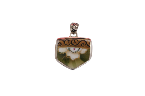 Hand Painted Floral Flag Pendant