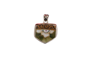Hand Painted Floral Flag Pendant