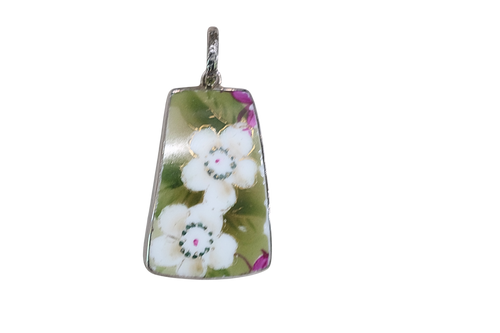 Hand painted Double Flower Pendant