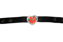 Heart Poinsettia Leather Bracelet
