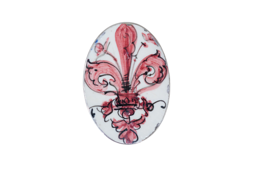 Italian Pottery Fleur de Lis Pendant