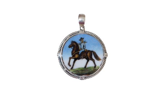 Just a Man on His Horse Pendant