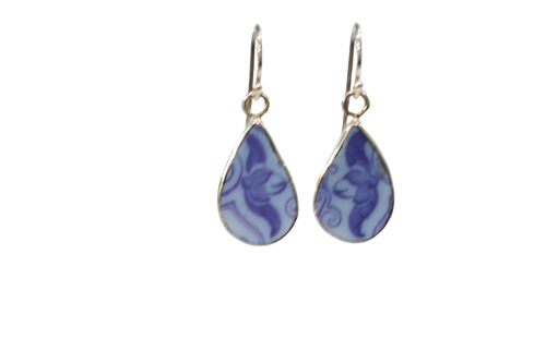Lovely Lavender Transferware Earrings