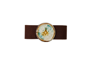 Majolica Medallion Leather Bracelet