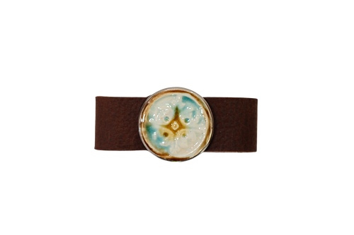 Majolica Medallion Leather Bracelet