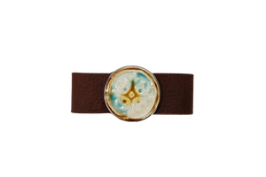 Majolica Medallion Leather Bracelet