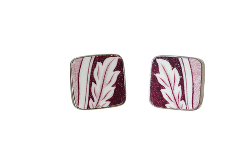Maroon Leaf Cufflinks
