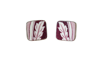 Maroon Leaf Cufflinks