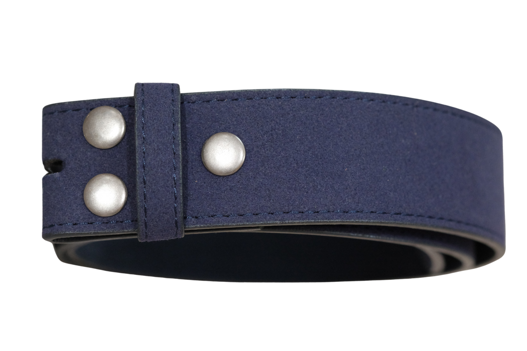 Navy Suede Snap on Belt Strap